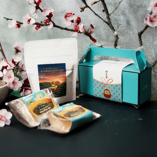 タルトタタン様　まり　緑帯　150個 お年賀茶菓セット｜迎春の贈りもの(八女玉露雁ヶ音 50g+焼き抹茶チョコ